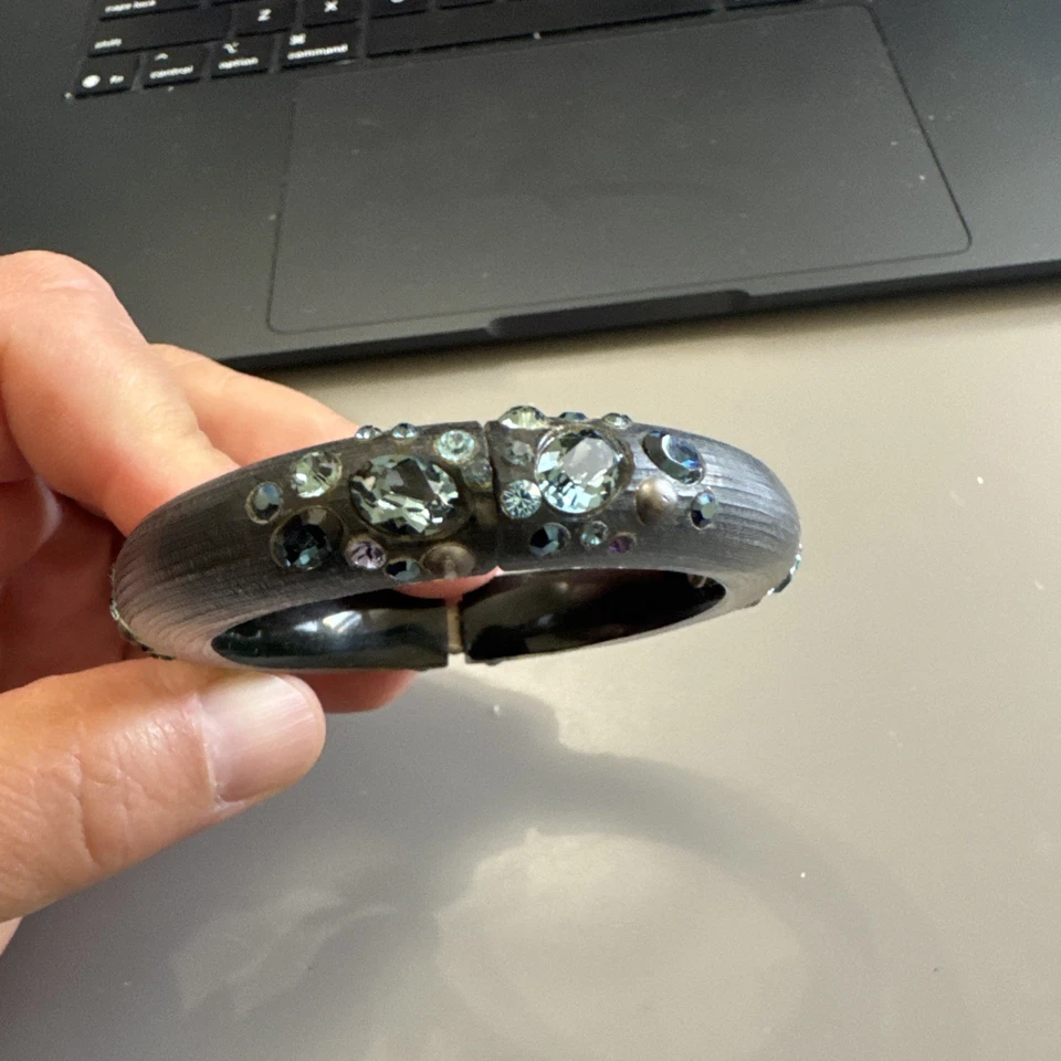 Brazalete Brazalete Alexis Bittar Bisagras Mujer Cristal Swarovski Azul Aqua Piedras Foto 3 de 4