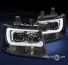 For 2007-14 Chevy Suburban Tahoe Avalanche LED Projector Headlights Lamp Smoke