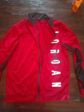 NIKE AIR JORDAN Boys Jumpman Full Zip Red Black Size Large 12-13