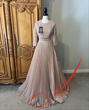 NWT Mac Duggal w/ DEFECTS 30700 Pink Shimmering Pleated A-Line Gown Tulle Size 4