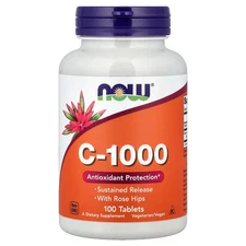 Now Foods C-1000 100 Tablets GMP Quality Assured, Kosher, Vegan, Vegetarian