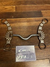 Western Horse Equine Tack Rodeo Silver Show Horse Bridle Bit Inlay