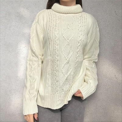 Christopher & Banks - Eleganter Strickpullover mit Rollkragen & Perlen - L