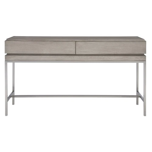 Uttermost 25373 Kamala 54"L Oak Veneer Top Stainless Steel - Light Mushroom Gray - Picture 1 of 7
