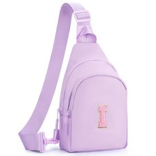 Gifts for Teen Girls Kids,Crossbody Initial Bag Purse Lavender,I I
