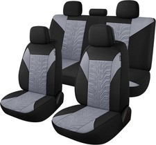 Car Seat Covers Full Set, Washable and Breathable Premium Black/Gray Full Set