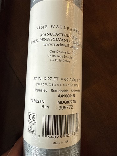 2 Rolls - York Wallcoverings York Shingle Light Blue Wallpaper YORK TL3023N - Picture 3 of 4
