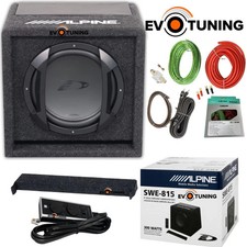 ALPINE SWE815 Subwoofer Auto Amplificato Cassa 20cm 300W Reflex/Chiusa +Kit Cavi