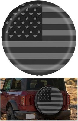 Car Spare Tire Cover, 15Inch Dustproof Waterproof Flag Vehicle Spare Wheel Prote