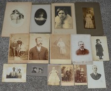 Vintage Lot of 25 Antique Cabinet Cards Men, Women, Children Portraits