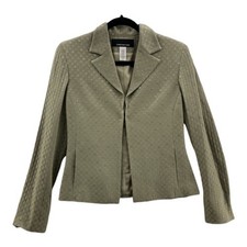 Jones New York Women's Blazer Olive Green Textured Career Business Jacket