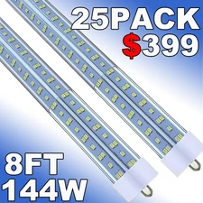 T8 8FT FA8 Single Pin Led Tube Light Bulbs 8Foot 144W 8' Led Shop Light Bulbs 25