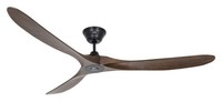 Design Deckenventilator Ohne Licht Eco Genuino Schwarz Walnuss 180 Fernbedienung