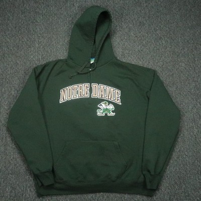 VINTAGE Notre Dame Fighting Irish Hoodie Mens XXL Green Champion Pullover 2XL