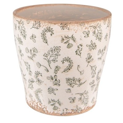 6CE1545L Blumentopf Übertopf Pflanztopf Blumen Zweige Ø 17x16 cm Clayre & Eef