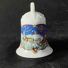 HUTCHENREUTHER ALPENLAND STEINBACk BELL ORNAMENT, 3", Porcelain, GERMANY, 1979