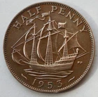 1953 Elizabeth II Half Penny — photo from another recent sale