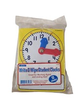 Lakeshore Learning Write And Wipe Student Clock Learn to Tell Time Pack Of 10