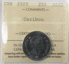 2020 Canada Twenty-Five Cent - Caribou - ICCS MS-65