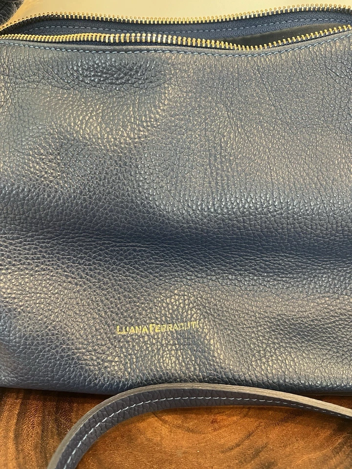 Luana Ferracuti 蓝色 100% 皮革女式短肩带包 — 第 3/4 张图片