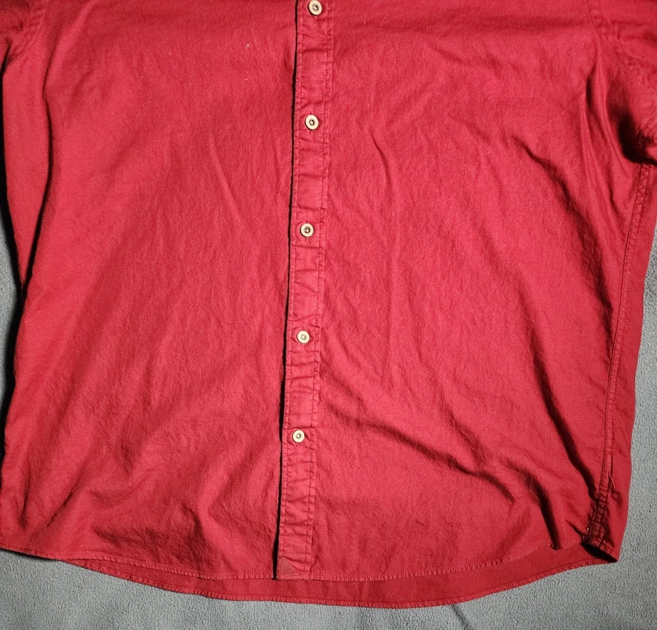 Untuckit Shirt Mens XL Slim Fit Red Button Up Short Sleeve Collared Cotton - Image 3 of 4