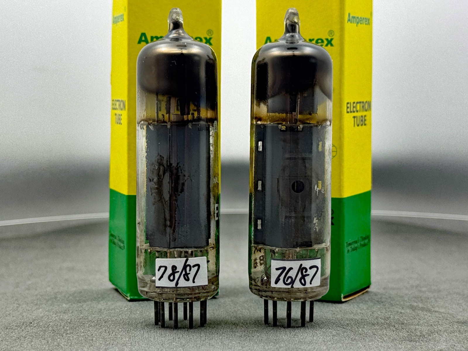 Matched Pair Mullard Amperex BB 6BQ5 EL84 Tubes Matched Codes rx1 B8B Blackburn