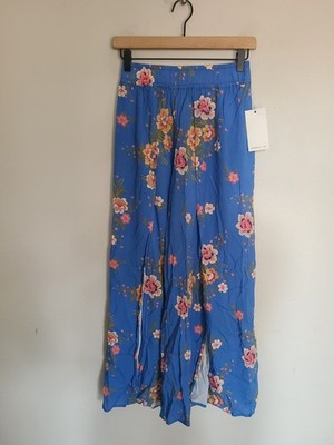 MK6 O'NEIL Pull On Harem Pants Blue Floral Print Size XS NWT 