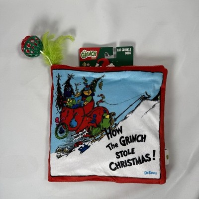 NWT Fetch How The Grinch Stole Christmas! Cat Kitten Crinkle Book Toy Ball Pet