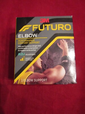3M Futuro Elbow Performance Comfort Moderate Support Adjustable Wrap Brace Black