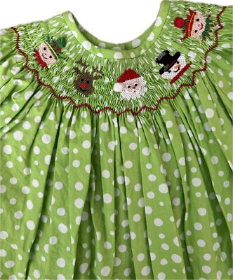 2t smocked christmas dress Margaret Long Sleeve Smocked Christmas Dress