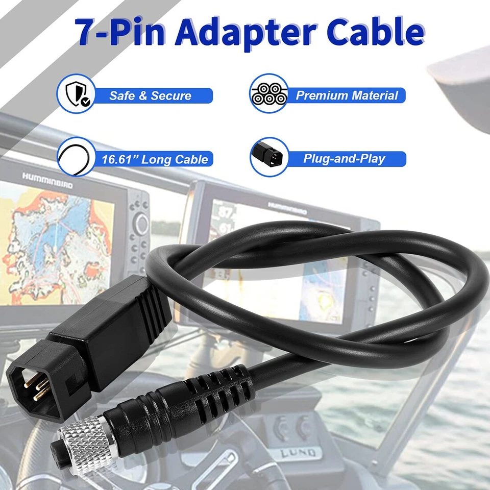 Cable adaptador transductor Humminbird 7 pines US2 1852068 para Minn Kota MKR-US2-8 Foto 2 de 4