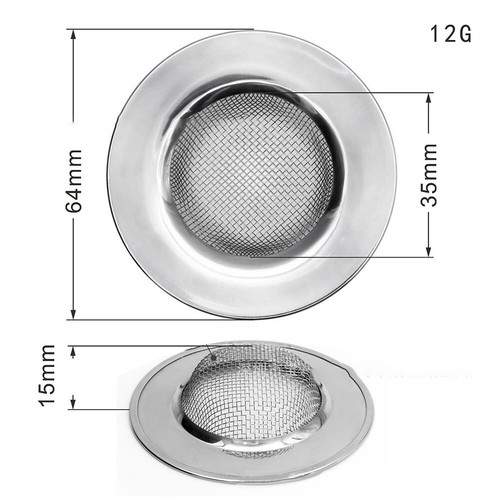1x 64mm Kitchen And Bathroom Stainless Steel Sink Filter For Sinks