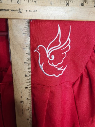 Red Graduation Gown W/ Dove Choir Church Robe Actor Actress Theater Theatre - Picture 4 of 11