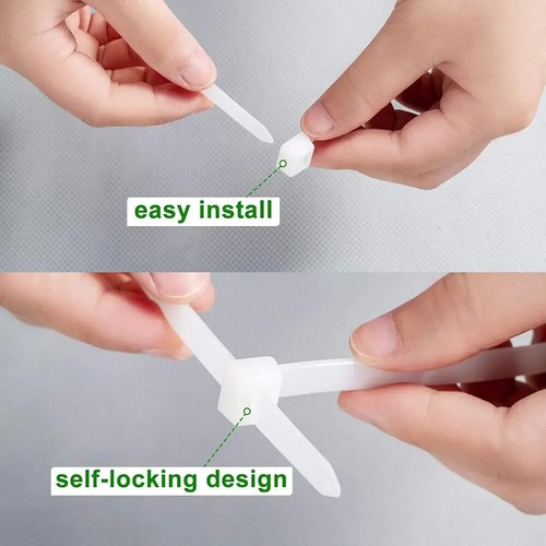 Envolturas de nailon con cremallera para cables negras/blancas de alta calidad fuertes pequeñas/delgadas/largas/gruesas - Imagen 3 de 10