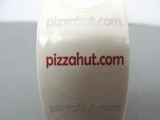 PIZZA HUT PIZZAHUT.COM STICKER ROLL 🍕 RED WHITE VINTAGE ADVERTISING COLLECTIBLE