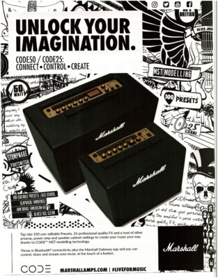 2018 MARSHALL Code 50, Code 25 Amplifier magazine ad