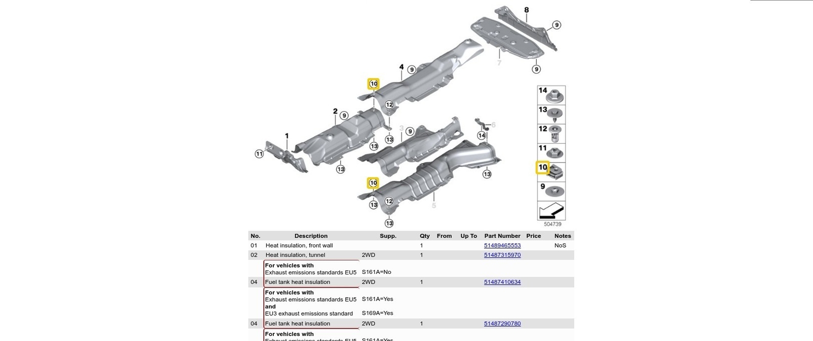 BMW E87 F45 C-CLIP Fender Exterior Body Nuts Genuine 07147311312  