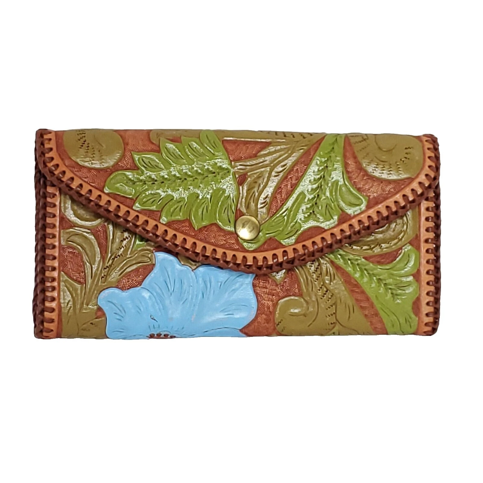 Mujer Cuero Marrón Vintage Billeteras y Monederos