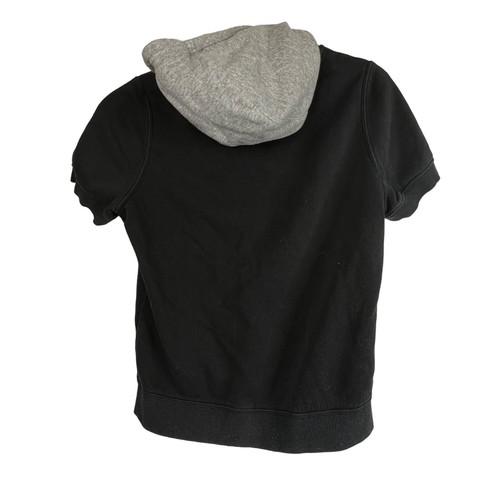Nike Boys Size Medium Short Sleeve Club Hoodie Sportswear Black Cotton Blend - Picture 3 of 9