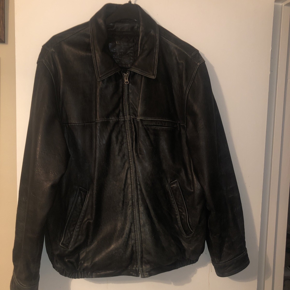 AMERICAN CLASSICS QUALITY LABEL USA MENS BLACK LEATHER JACKET XL 