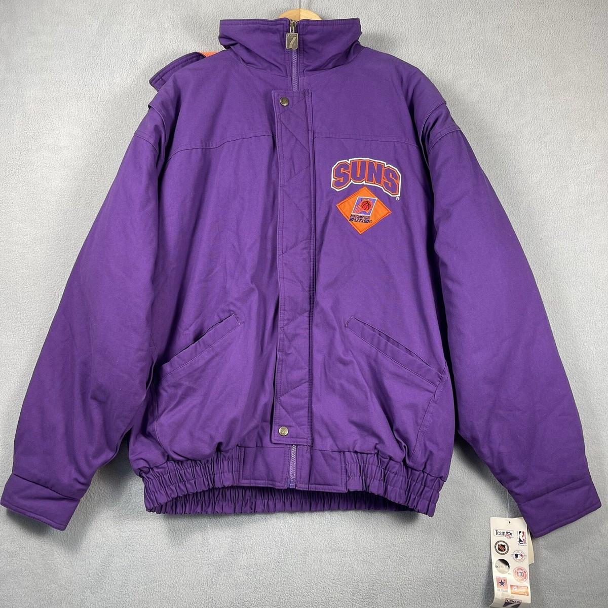 Phoenix Suns Logo 7 Jacket Cost Men's XL Purple Zip NBA 90s