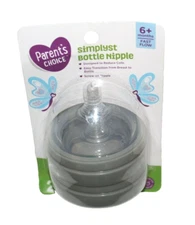 2 Pack Simplyst Baby Bottle Nipple Fast Flow 6+ Months Parents Choice