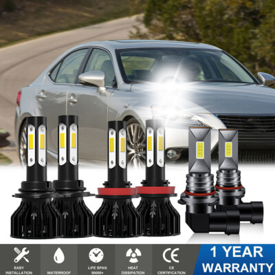2-Pack 9006 LED Fog Light Bulbs – 6-Color Switchable For Lexus IS250 IS350 2006-2010, 60W 2 thumbnail image