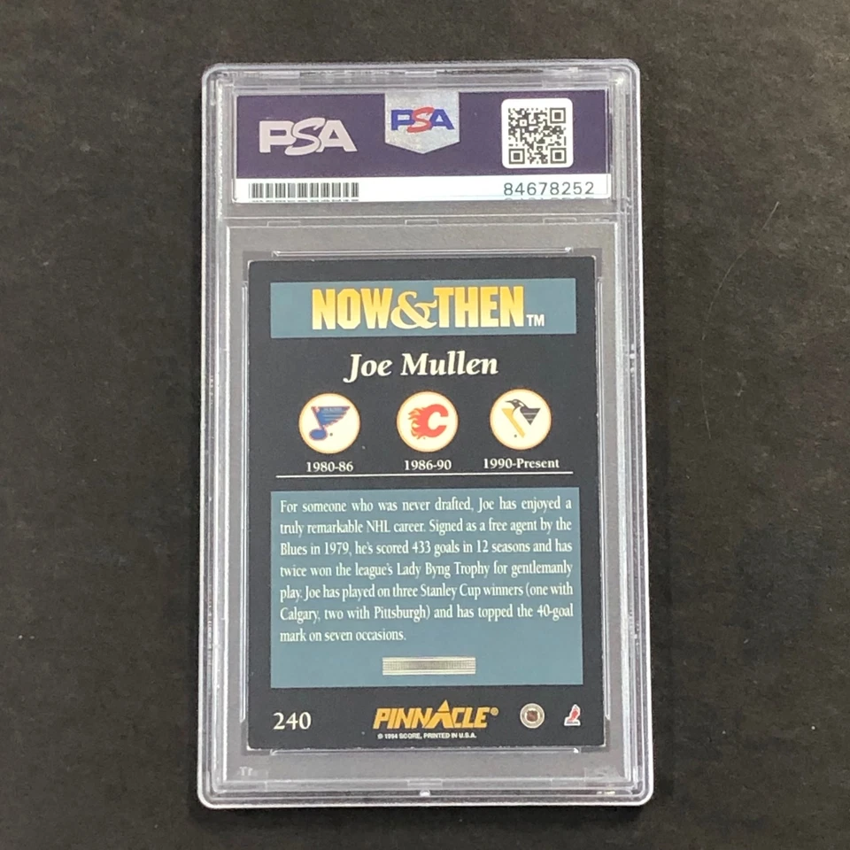 1994 Pinnacle Now & Then #240 Joe Mullen Signed Card AUTO PSA Slabbed - Image 2 of 2