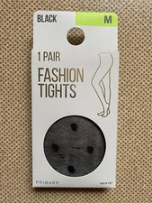 PRIMARK Fashion Tights Dots Strumpfhose Gr. M schwarz *neu*