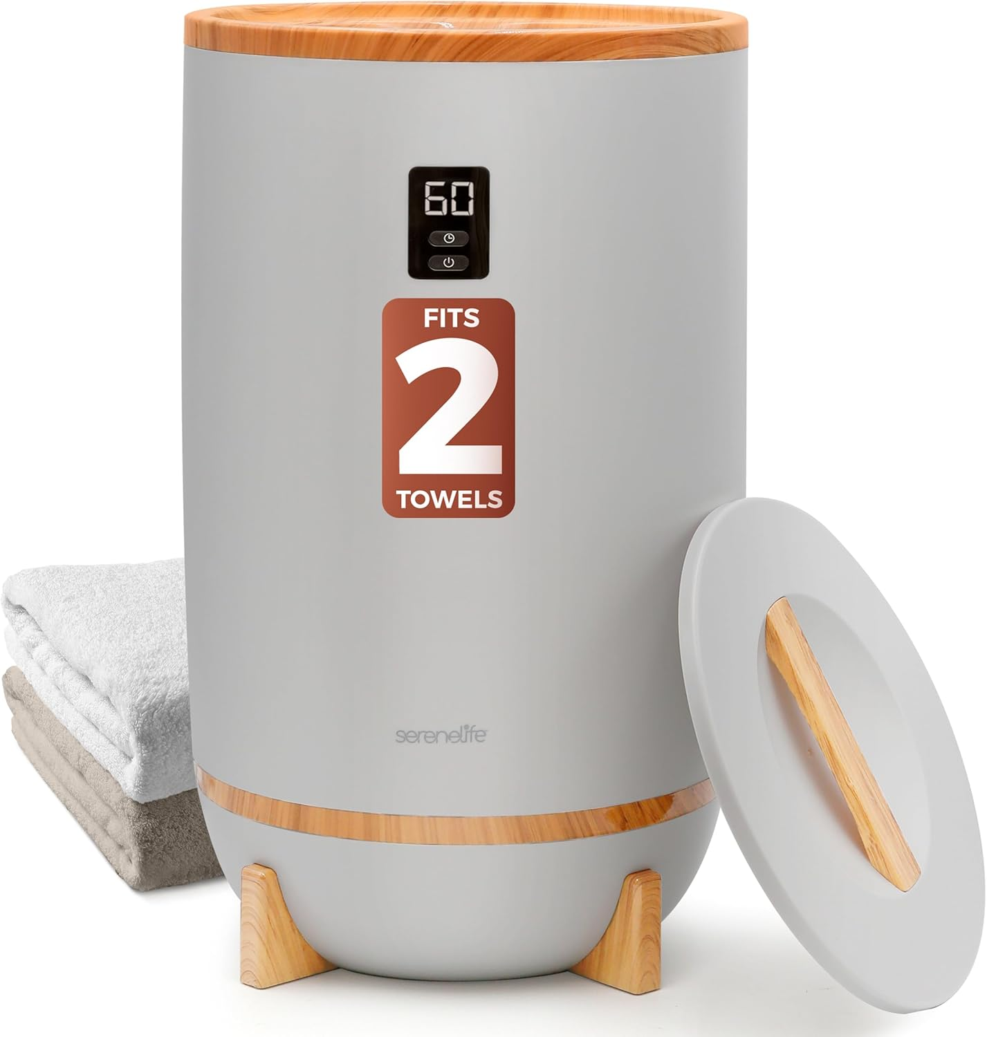 Single Touch Towel & Blanket Warmer with Fragrant Disc Holder and LED Ring, Auto