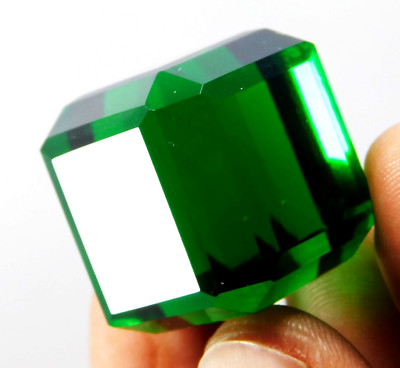 Certified 106.60 Ct Natural Brazilian Green Topaz Cube Cut Loose Gemstone