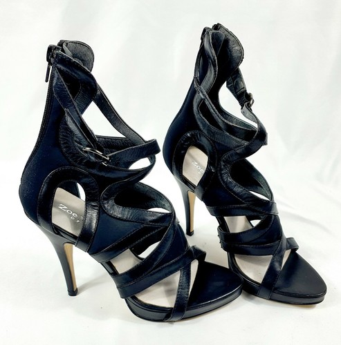 ZOE WITTNER 'Electric' Black Leather Women's High Heel Shoes EU 35 (Aus Seller) - Picture 2 of 8