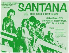 1970 Santana Oklahoma City Concert Handbill