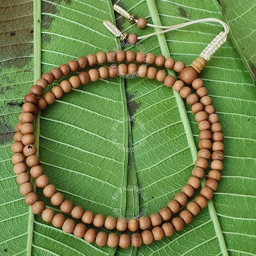108 Sandalwood Mala, Wood Bead Necklace, Sandalwood Wrist Rosary, Mens Necklace - Picture 8 of 8